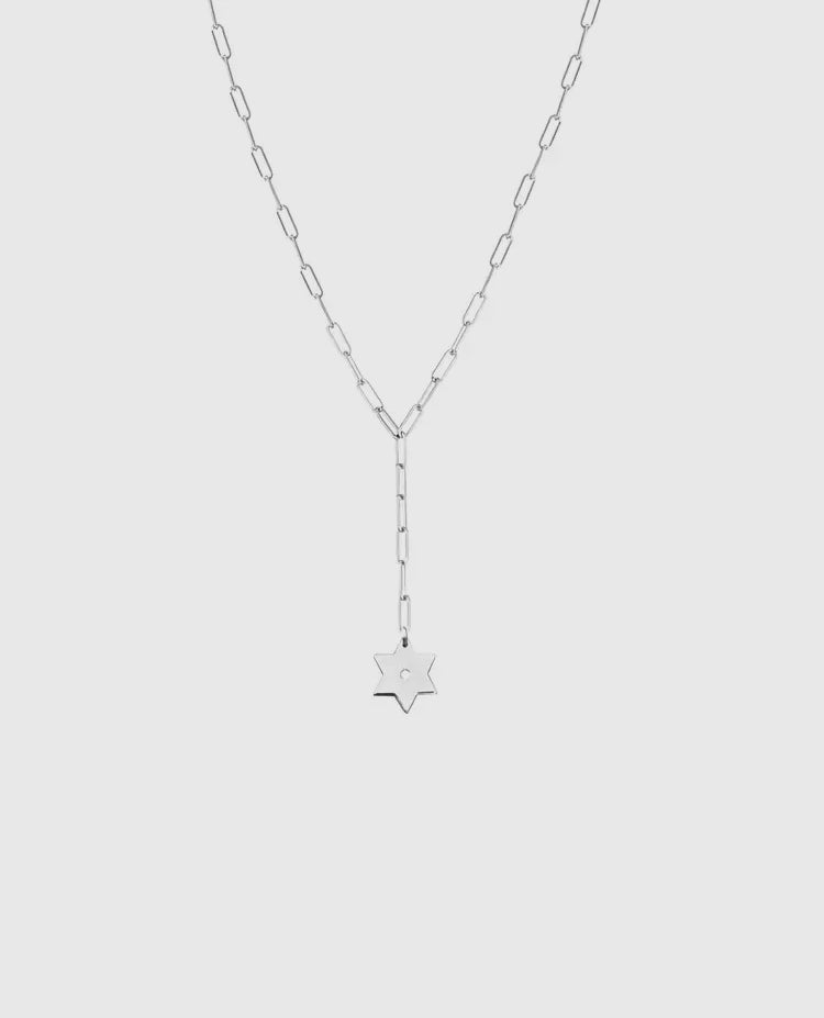 David Magen Silver Paperclip Lariat