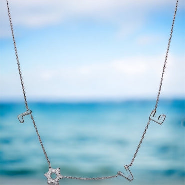 Jewish Star Love Necklace