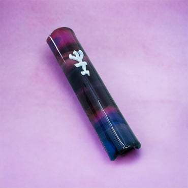 Purple Glass Mezuzah Case