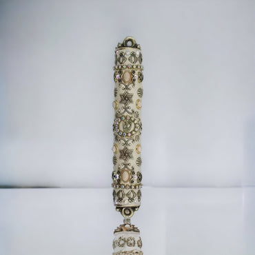 Handmade White Mezuzah