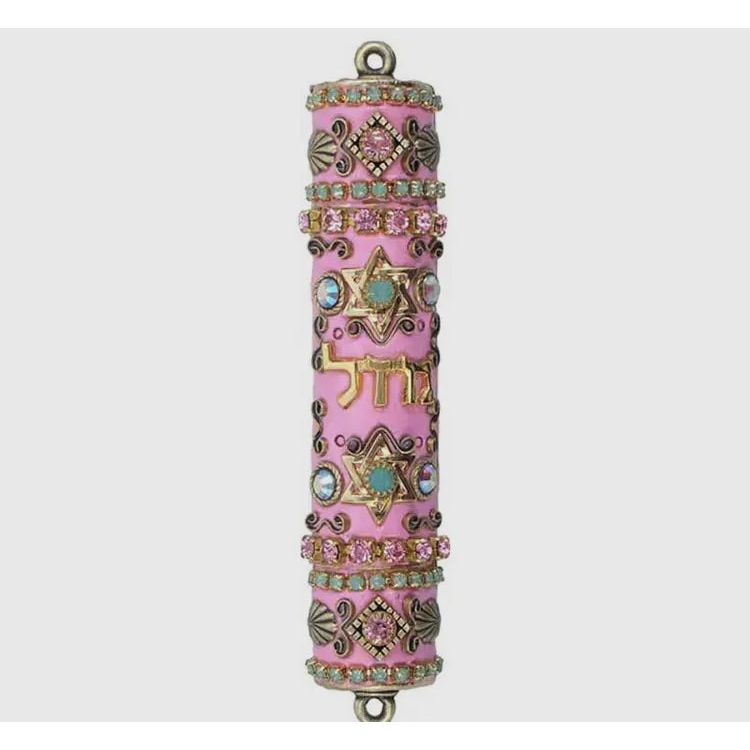 Pink Star Of David Mezuzah