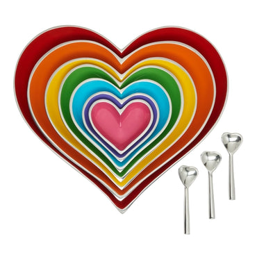 Rainbow Hearts Set with 3 Spoons Rainbow