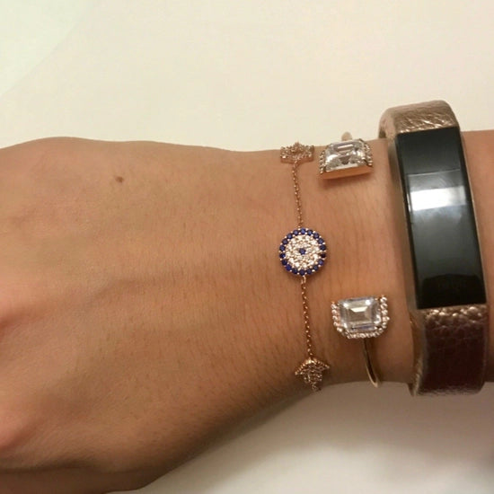 Star Hamsa and Evil Eye Bracelet