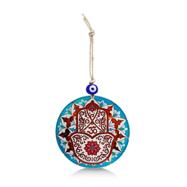 Om Yoga Glass Wall Hanging