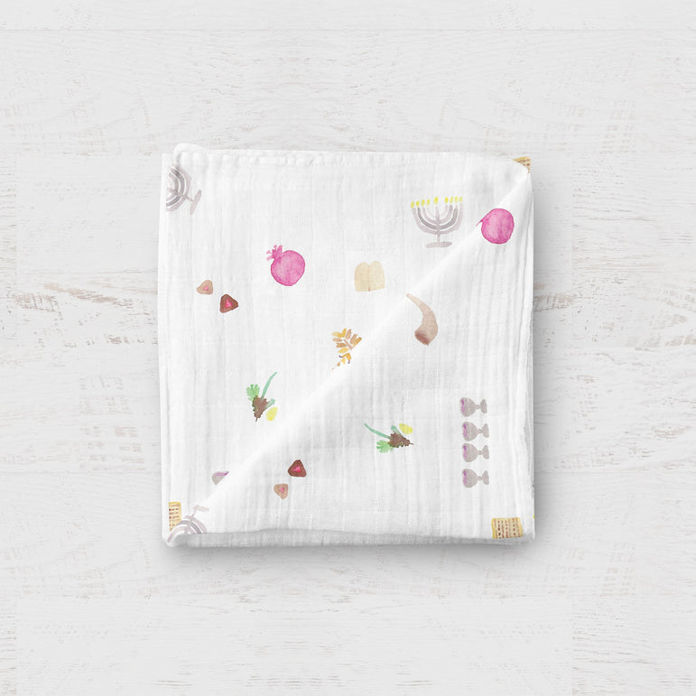 Holiday Bonanza Muslin Swaddle Blanket