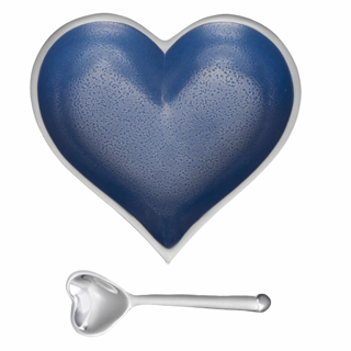 Happy Denim Heart with Heart Spoon