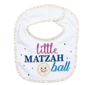 Little Matzah Ball Embroidered Passover Bib