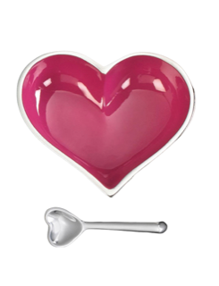 Happy Hot Pink Heart with Heart Spoon