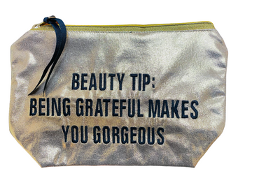 Beauty Tips Gold Pouch