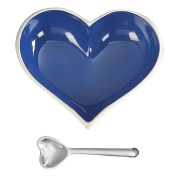 Happy Blue Heart with Heart Spoon