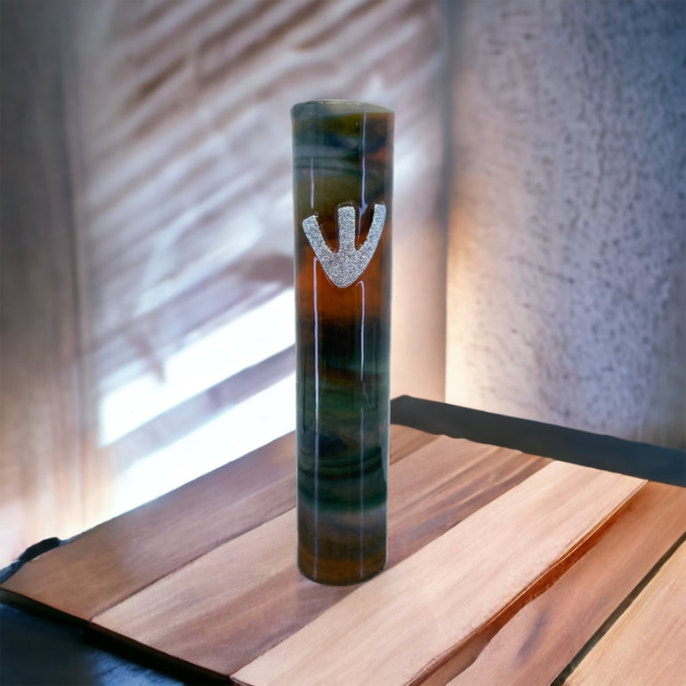 Nature Glass Mezuzah Case