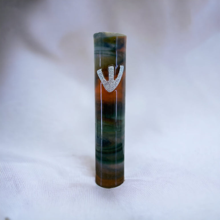 Nature Glass Mezuzah Case