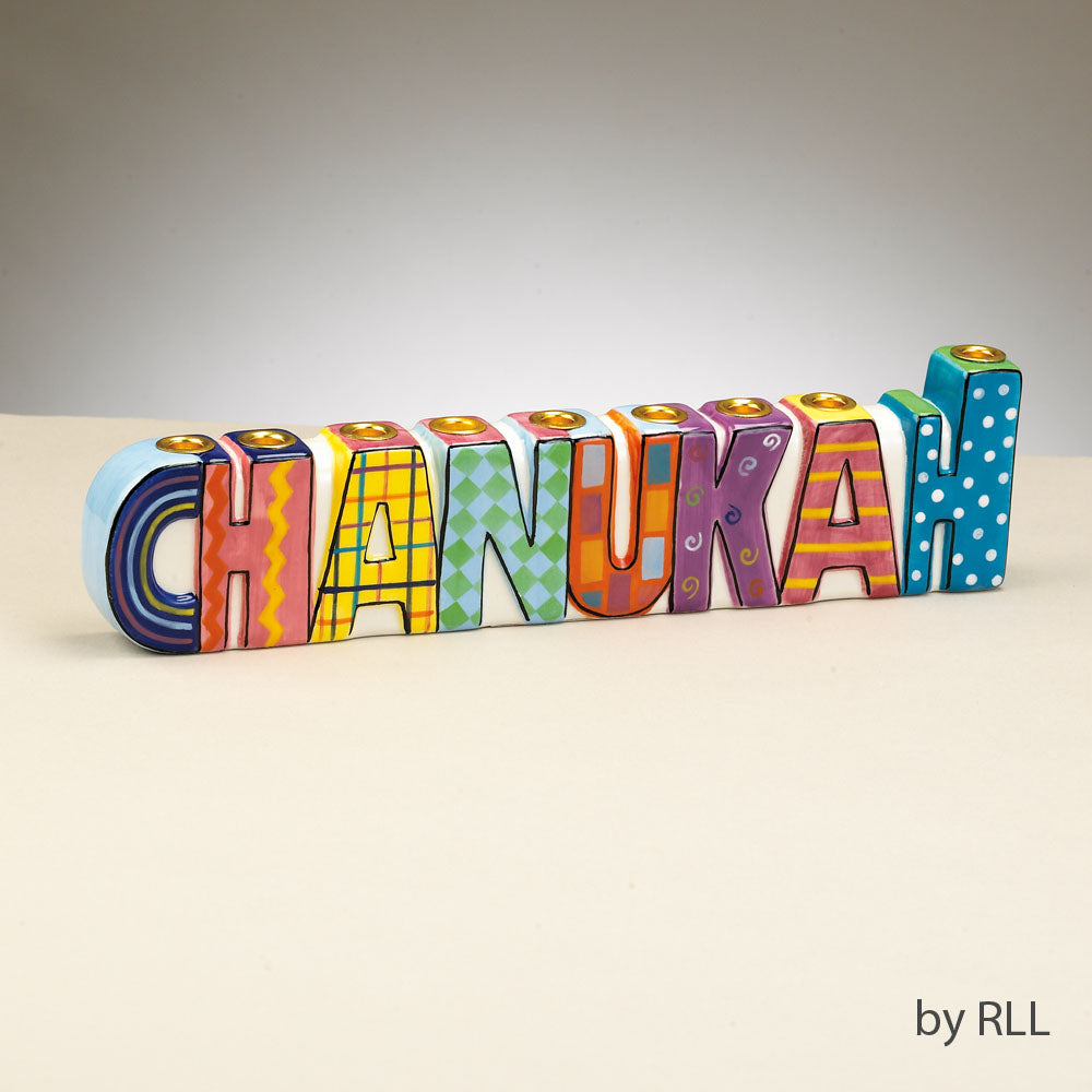 CHANUKAH Hand Painted Ceramic Menorah