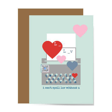 Typewriter luv card