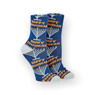 Menorahs Chanukah Adult Crew Socks