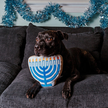 Menorah Sugar Cookie Dog Toy